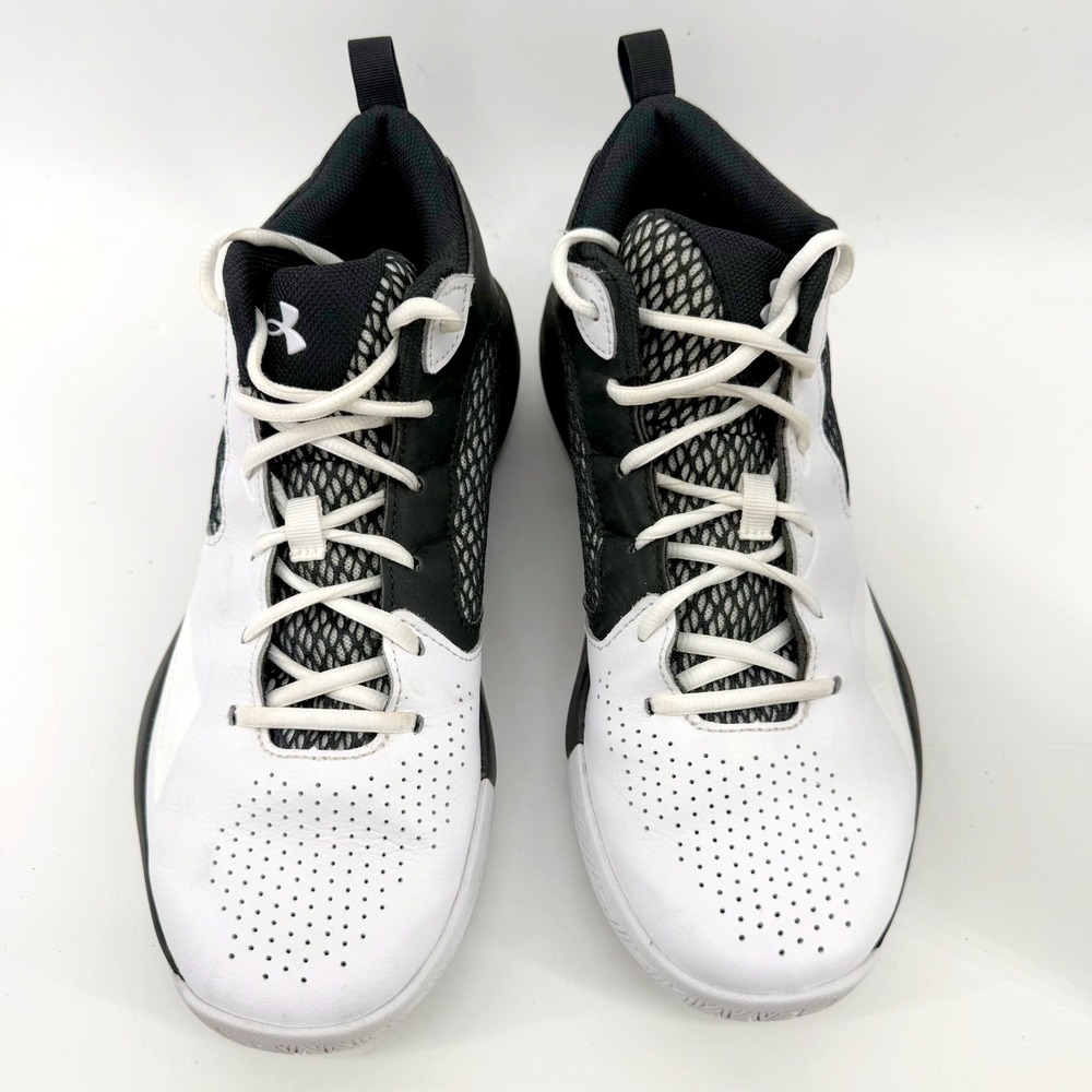 Under Armour Lockdown 5 Basketball Shoes Mens 10 White Black Athletic Shoes - Picture 5 of 11